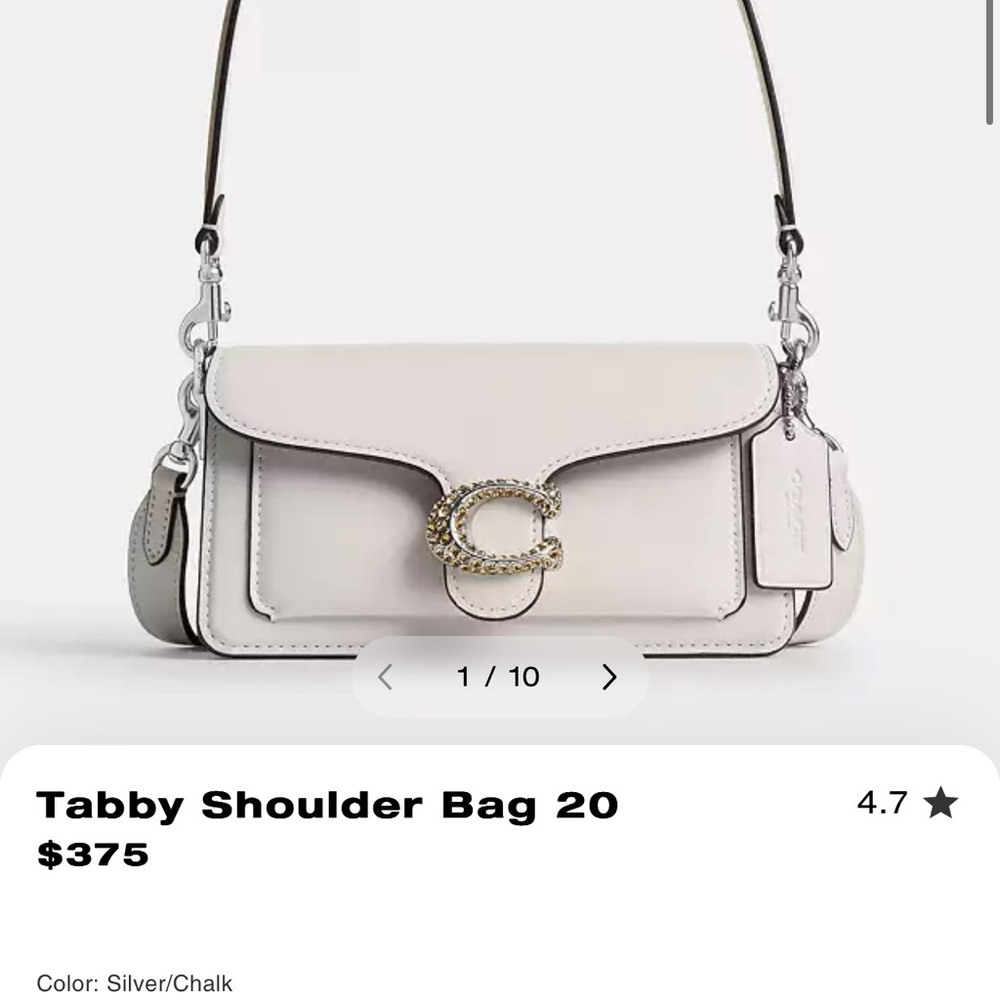Coach Tabby Shoulder Bag 20 - Silver/Chalk